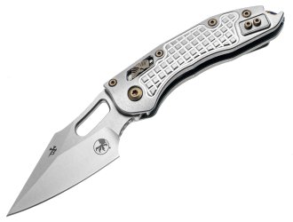 Нож Microtech Stitch Ram-Lok Marfione Select Stnwsh Frag Ti w/flamed Ti Brnz Dbl Vapor