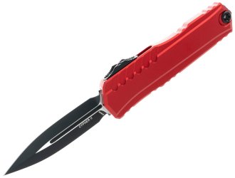Нож Microtech Cypher II D/E OTF, черный клинок, красная рукоять