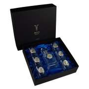 Набір для віскі серії "Тризуб" графін з гербом и 6 стакани золото з козаками