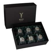 Набір для віскі "Полювання" Boss Crystal, 6 келихів, платина, срібло, золото, кришталь