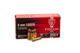 Патрони нарізні Fiocchi 9х19 Luger Subsonic FMJ 158 Gr (10.24 г) 50 шт.