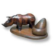 Подставка со скульптурой (носорог)