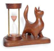 Песочные часы со скульптурой Кот стоящий. 5 минут
