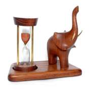 Песочные часы со скульптурой Слон трубящий. 5 минут
