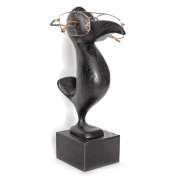 Фигурка очечница (подставка для очков) "Птичка" черная